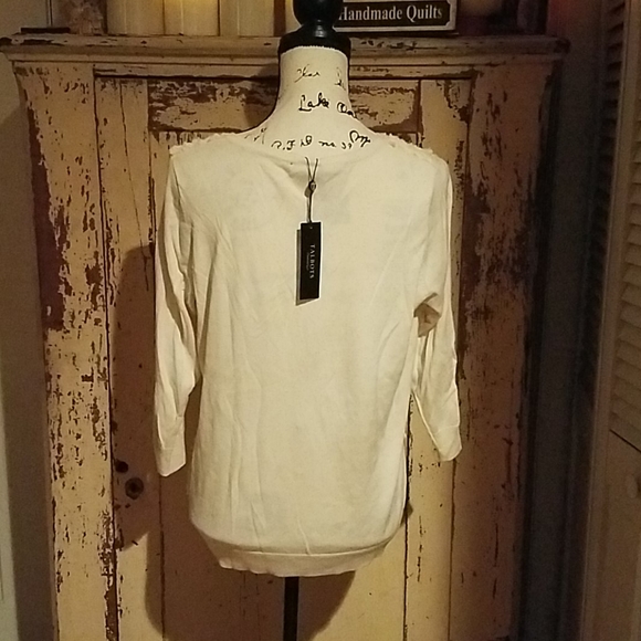 NWT Talbot's Woman X Button Up Cream Sweater - Picture 3 of 5